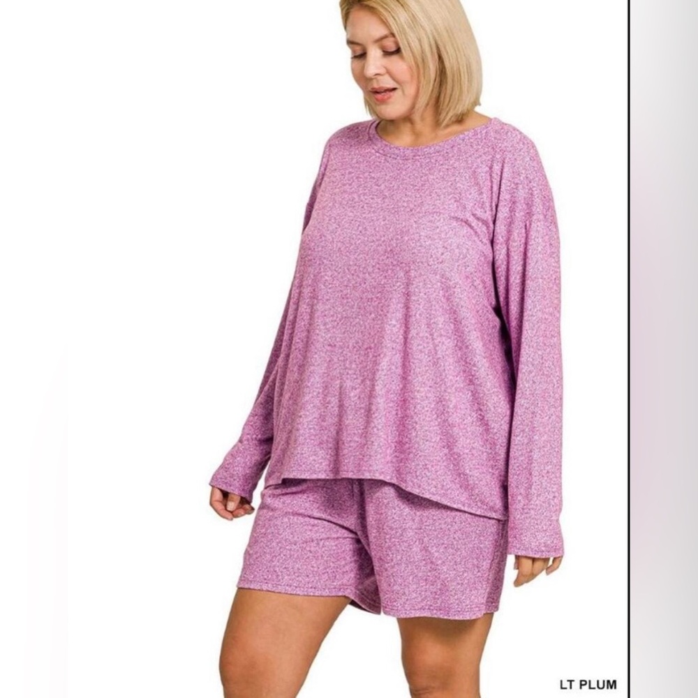 Zenana Outfitters Lavender Lounge Set